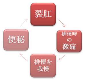 便秘による裂肛の負の連鎖を図解